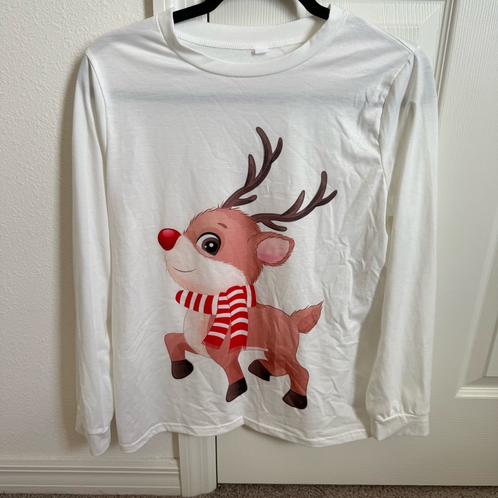 holiday reindeer pajama shirt